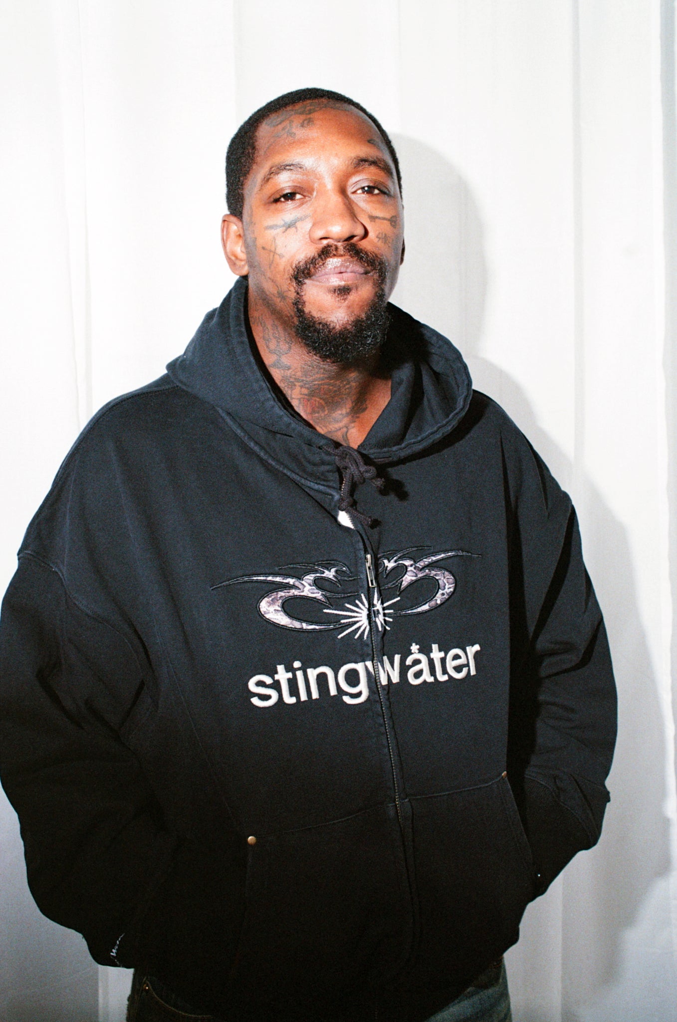 Moses Snake Zip Up Hoodie - Faded Black