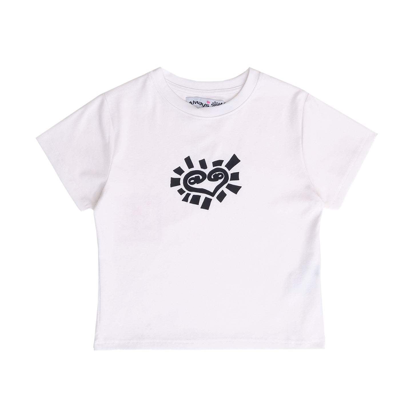 Heart Sun Baby Tee - White