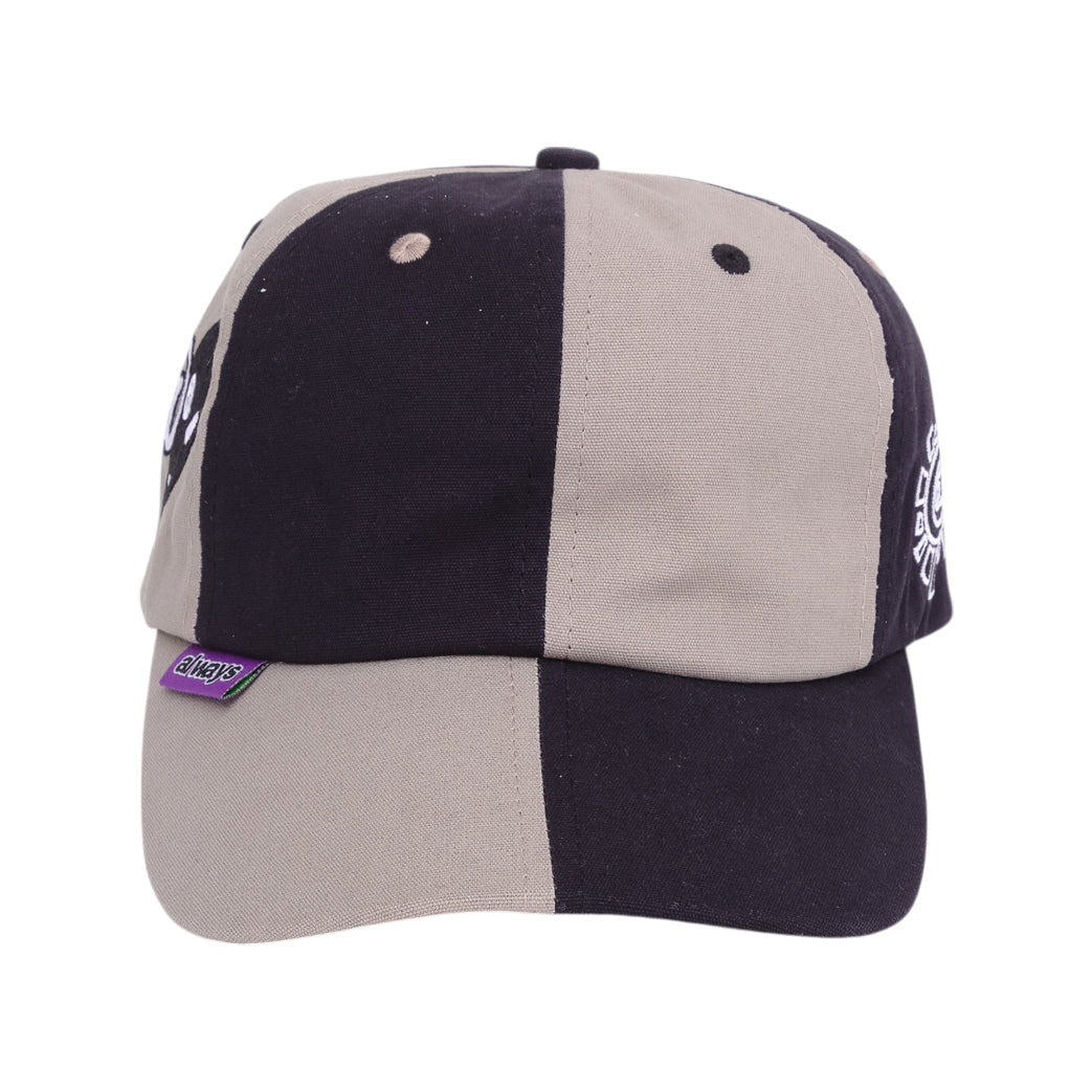 2 Tone 6 Panel Cap - Grey / Black