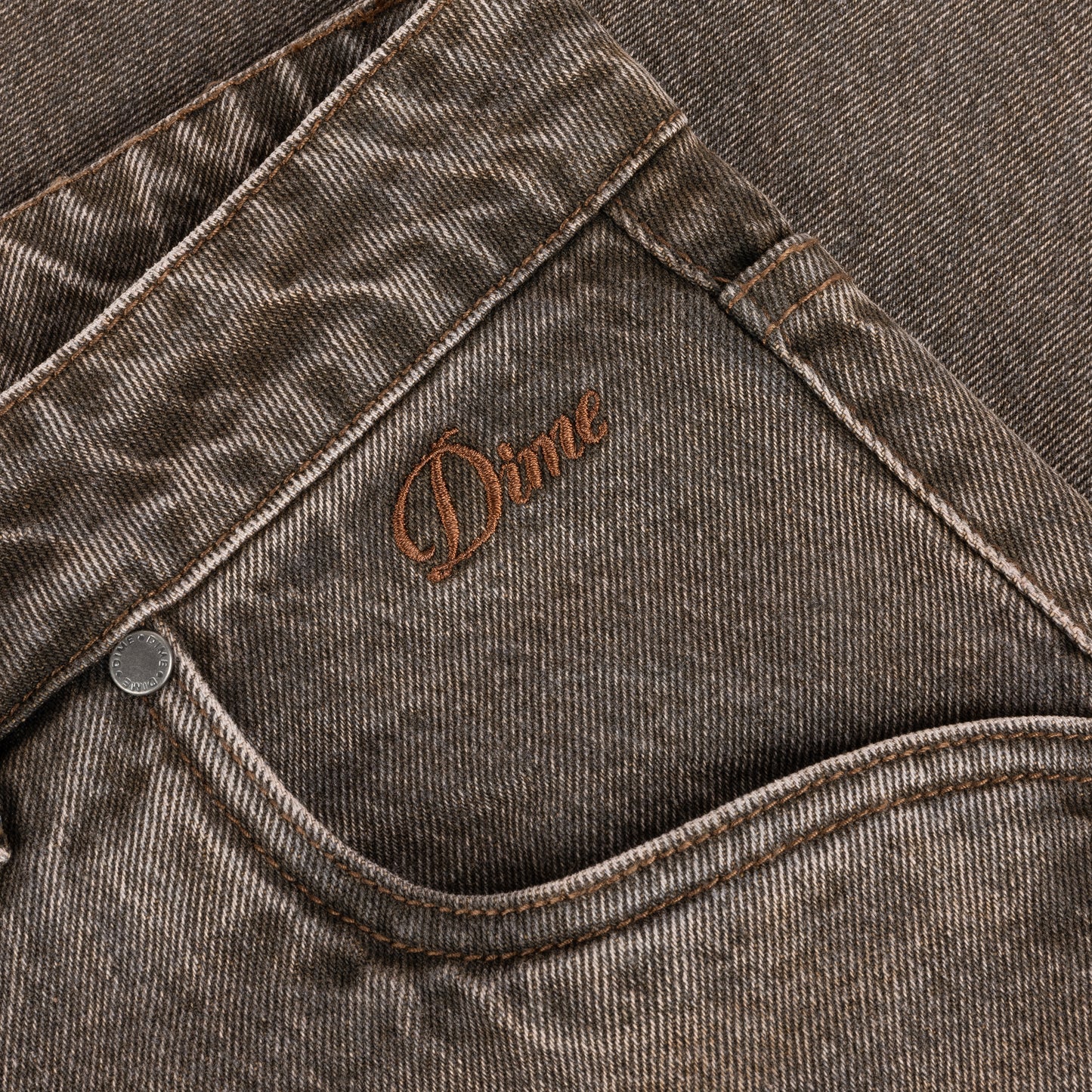 Baggy Denim Pants - Sandblasted Brown