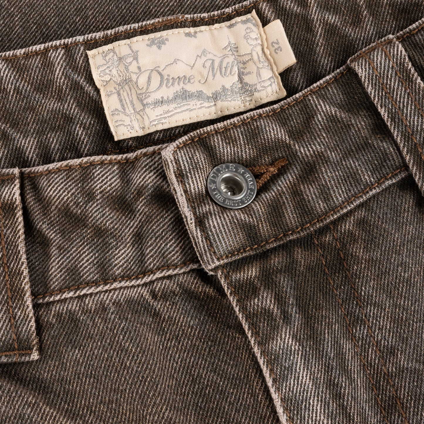 Baggy Denim Pants - Sandblasted Brown