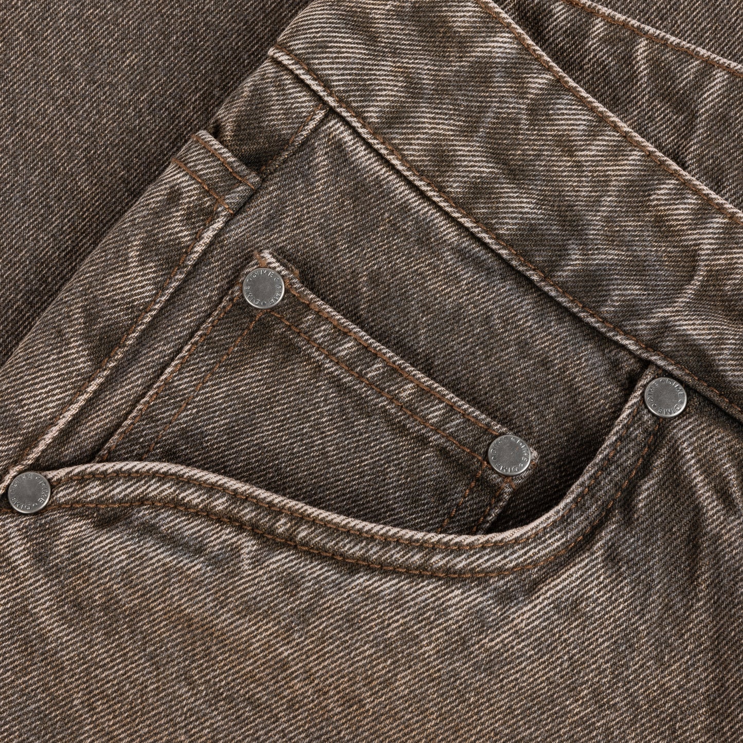 Baggy Denim Pants - Sandblasted Brown
