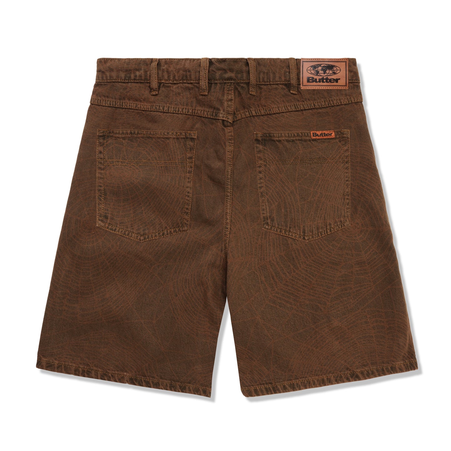 Web Denim Shorts - Brown
