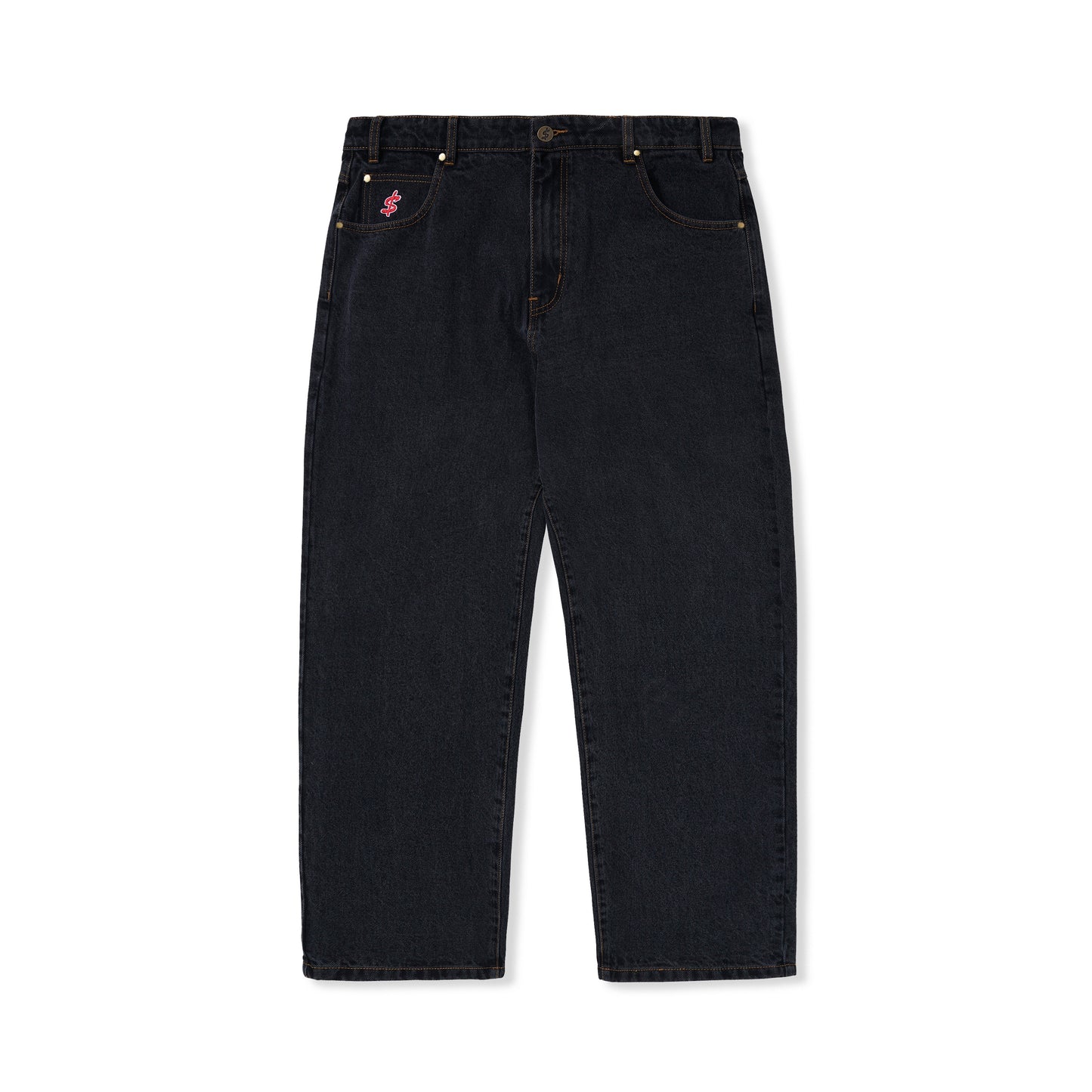 City Logo Baggy Denim Jeans - Washed Black