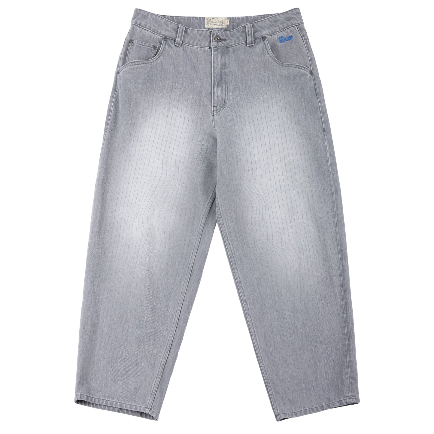 Classic Baggy Denim Pants - Sandblasted Gray (Striped)