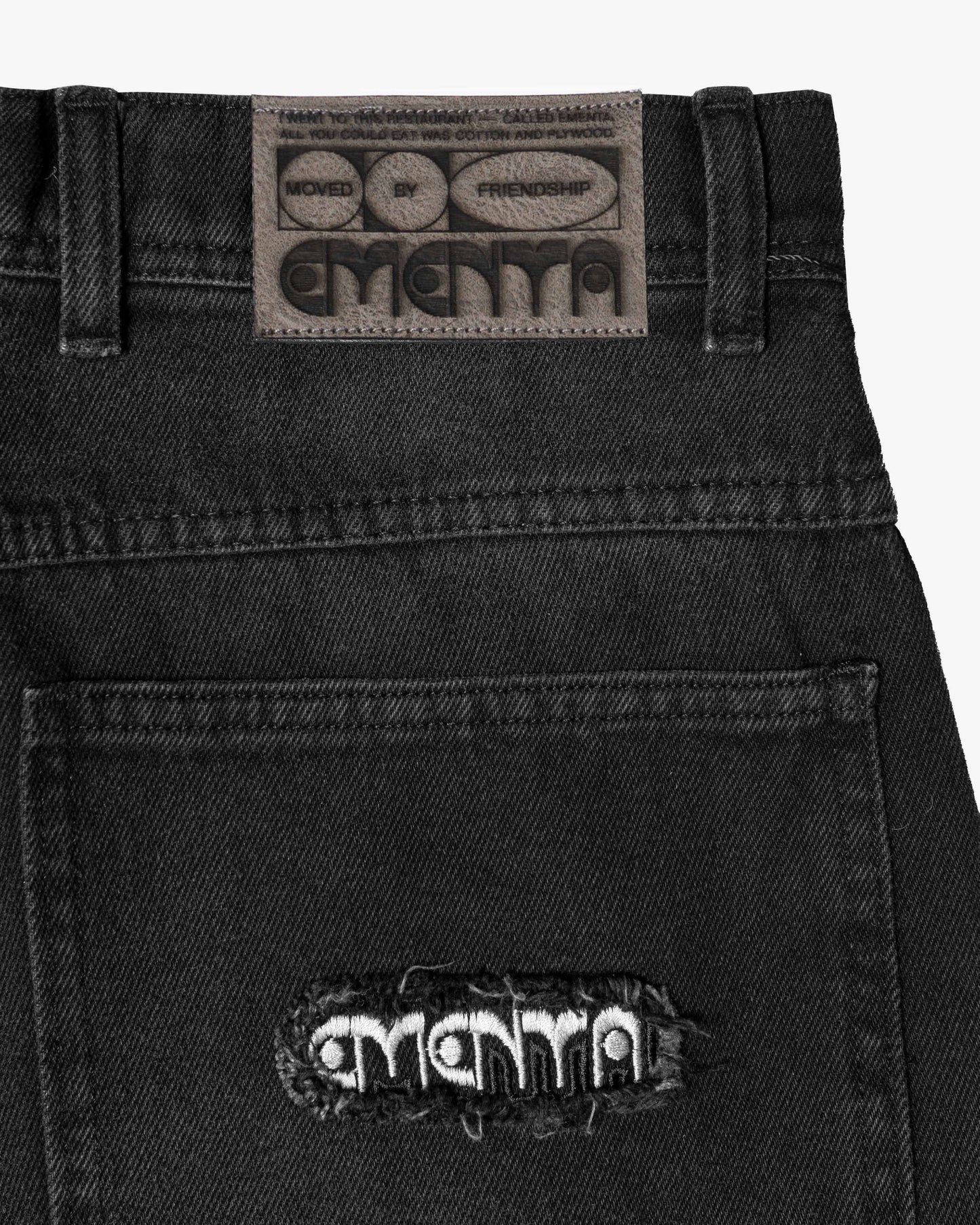 Pagode Ripped Dots Jeans - Black Jet Stone Washed