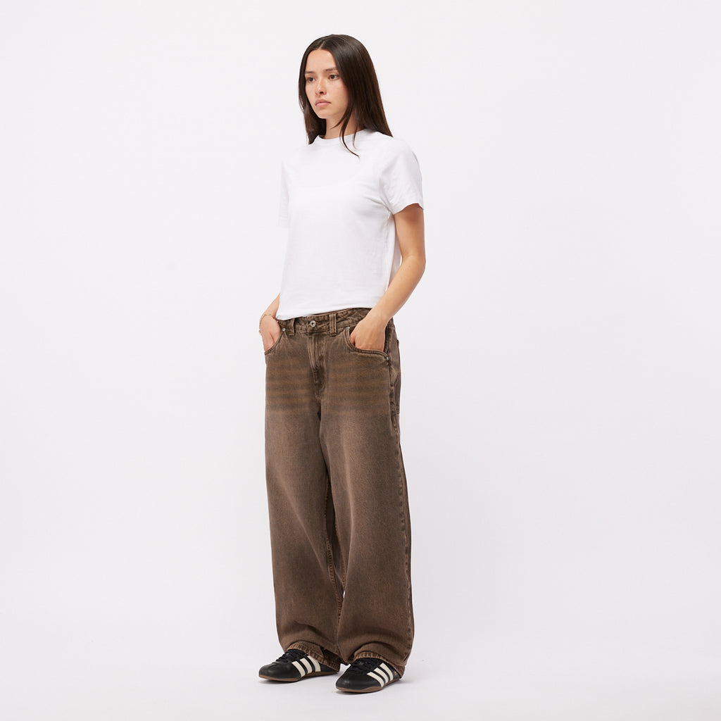 Baggy Denim Pants - Sandblasted Brown