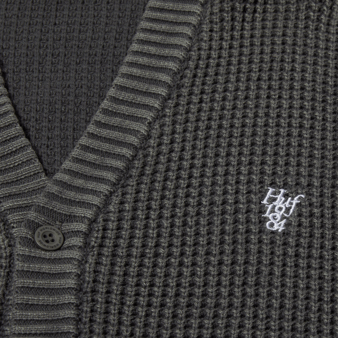 Coolidge Waffle Cardigan - Black