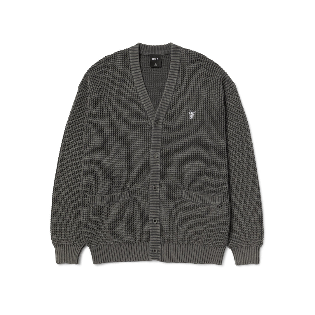 Coolidge Waffle Cardigan - Black