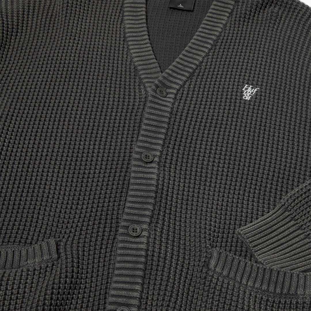 Coolidge Waffle Cardigan - Black