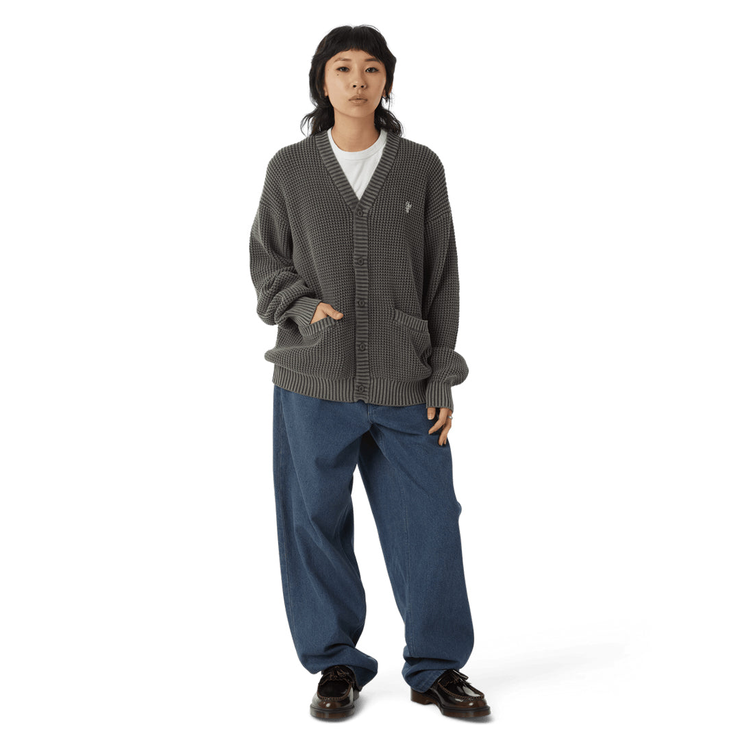 Coolidge Waffle Cardigan - Black