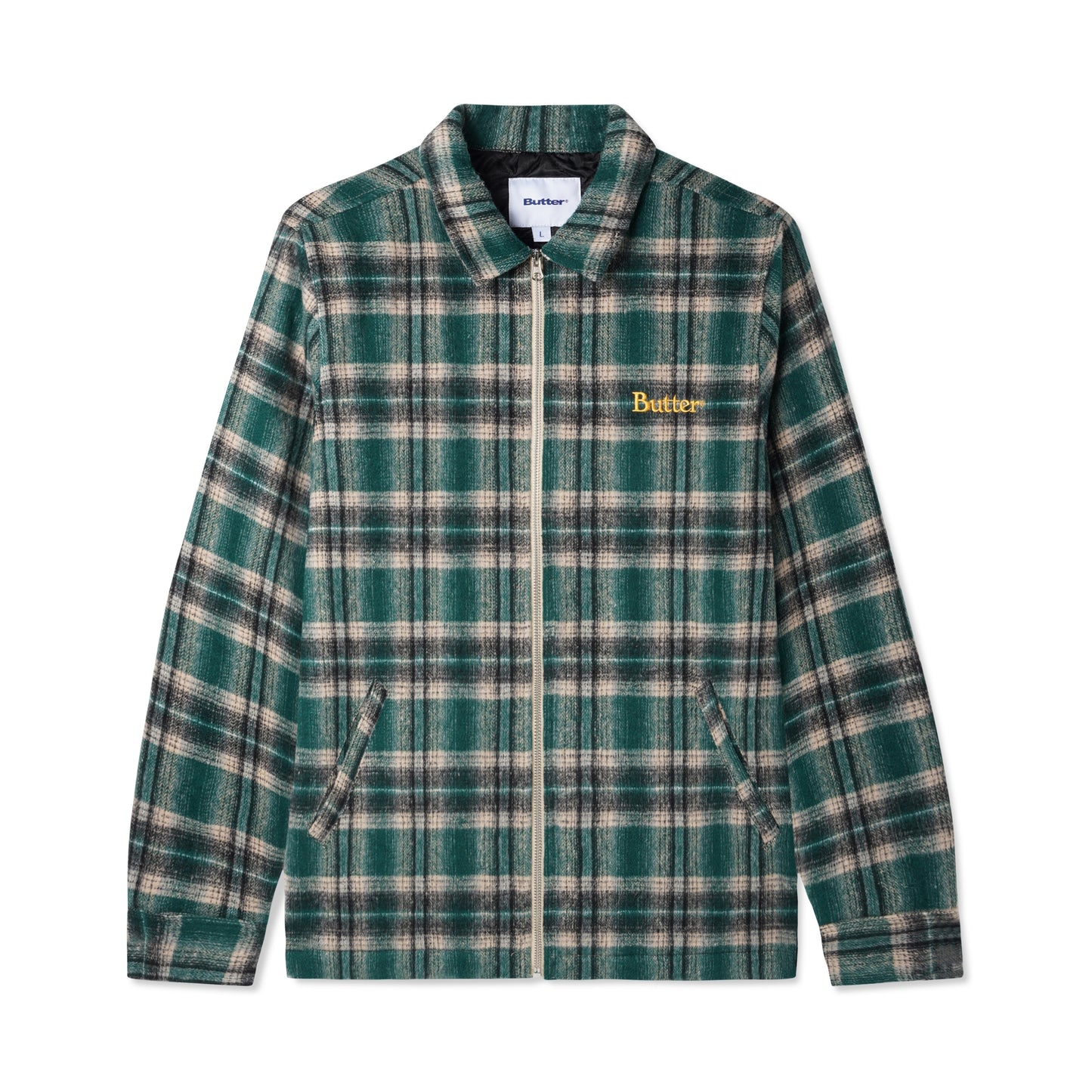 Insulated Plaid Zip Thru Jacket - Forest