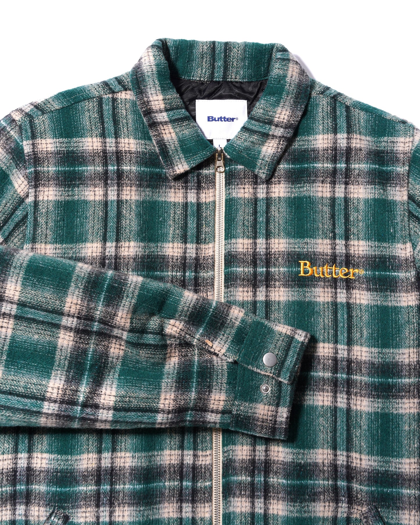 Insulated Plaid Zip Thru Jacket - Forest