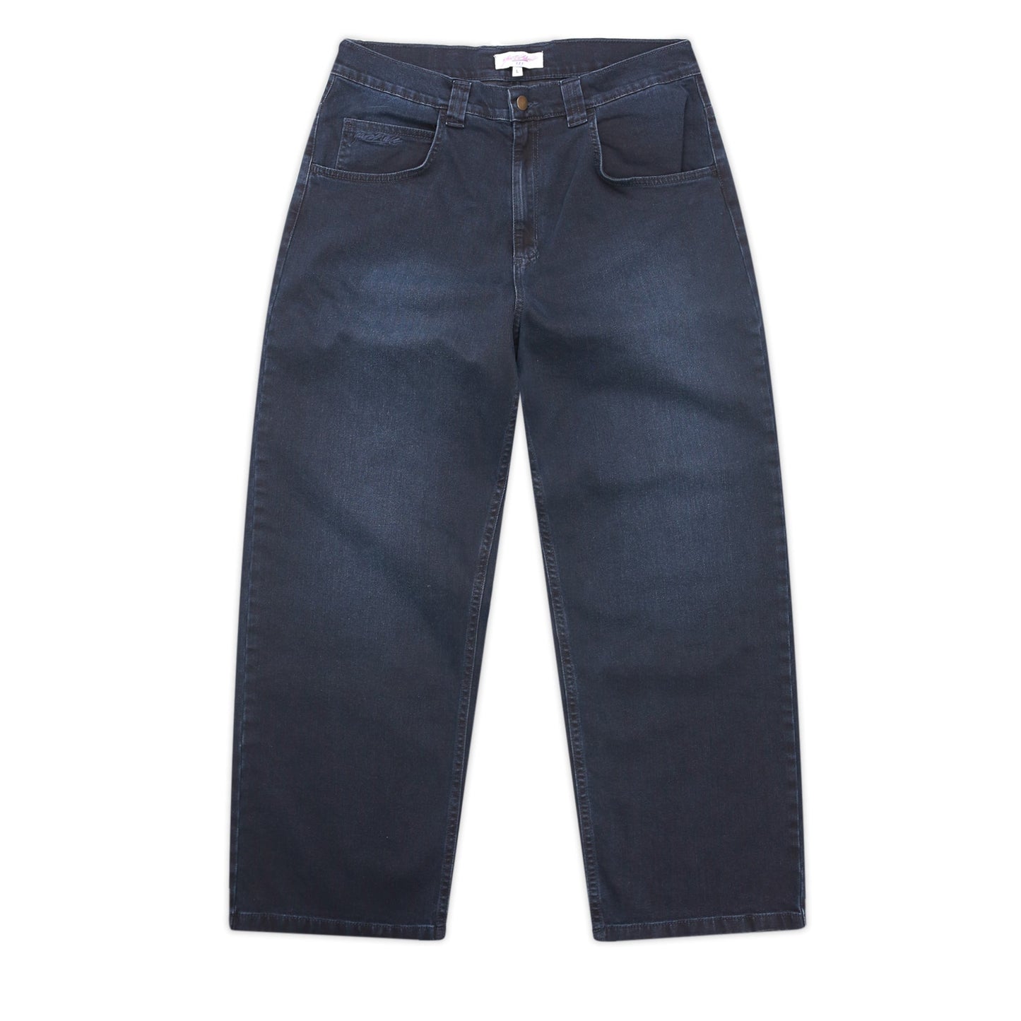 Ivory Slub Jeans - Dark Denim Faded