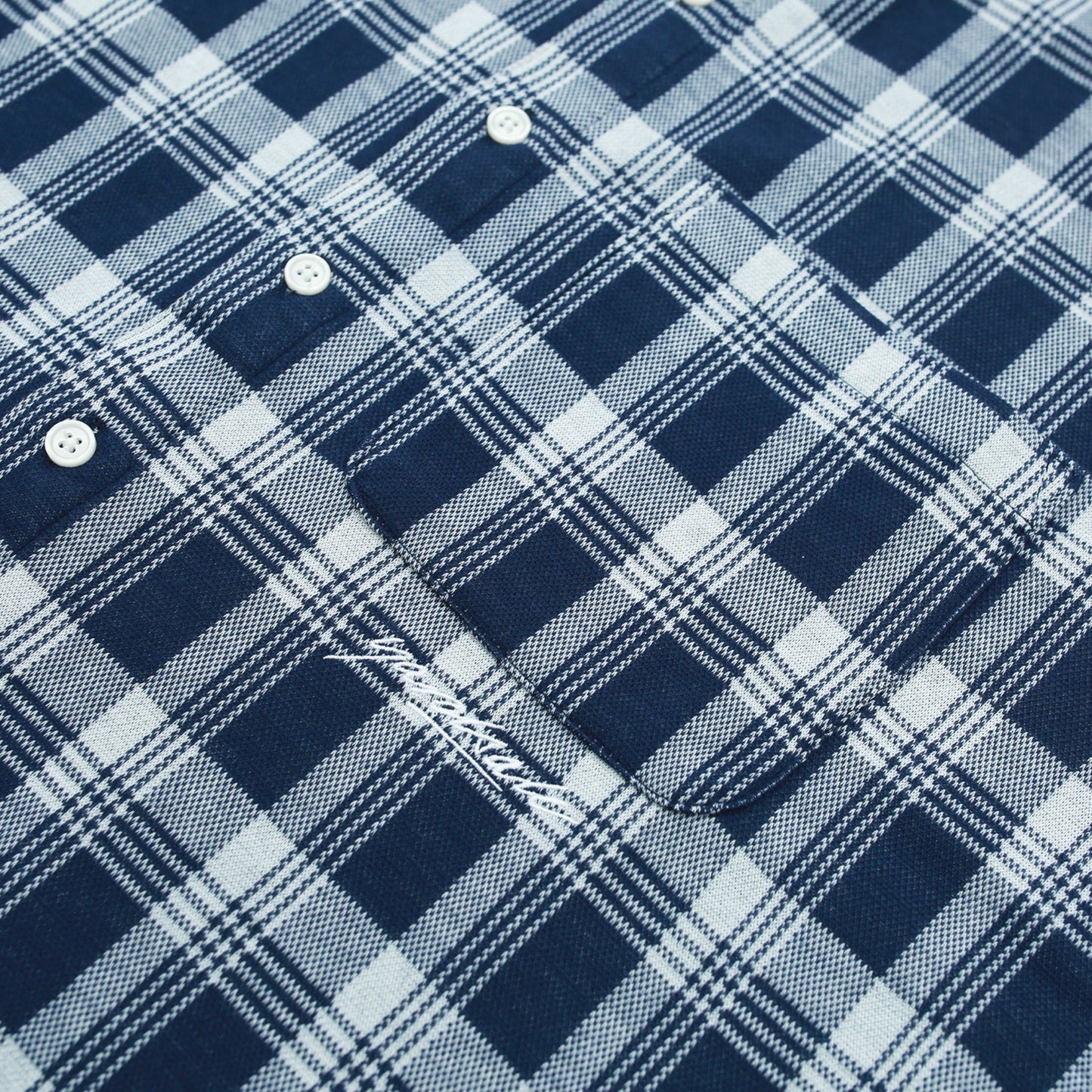 YS Knitted Short Sleeved Shirt - Blue / White