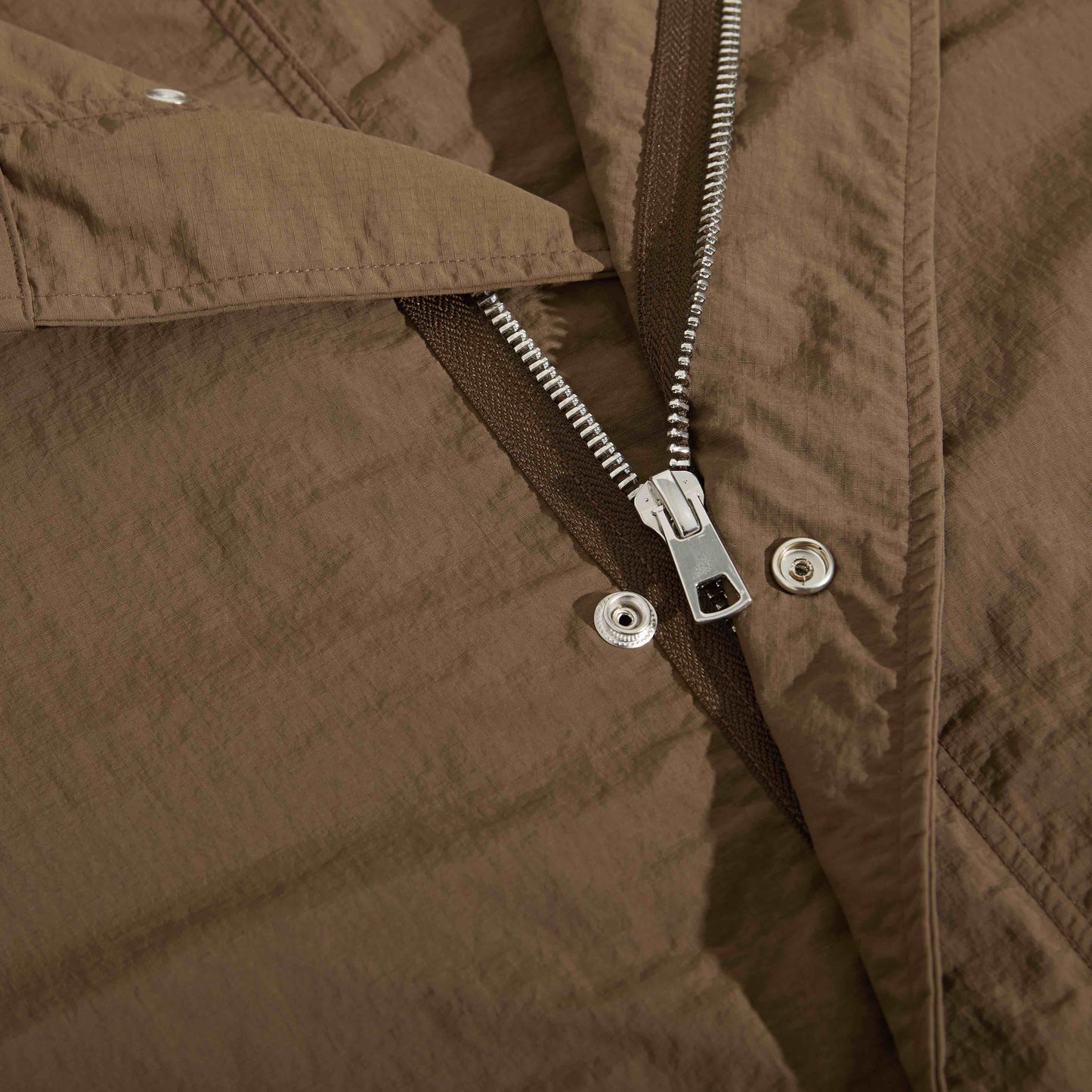 Cropped Parka Jacket - Brown Khaki