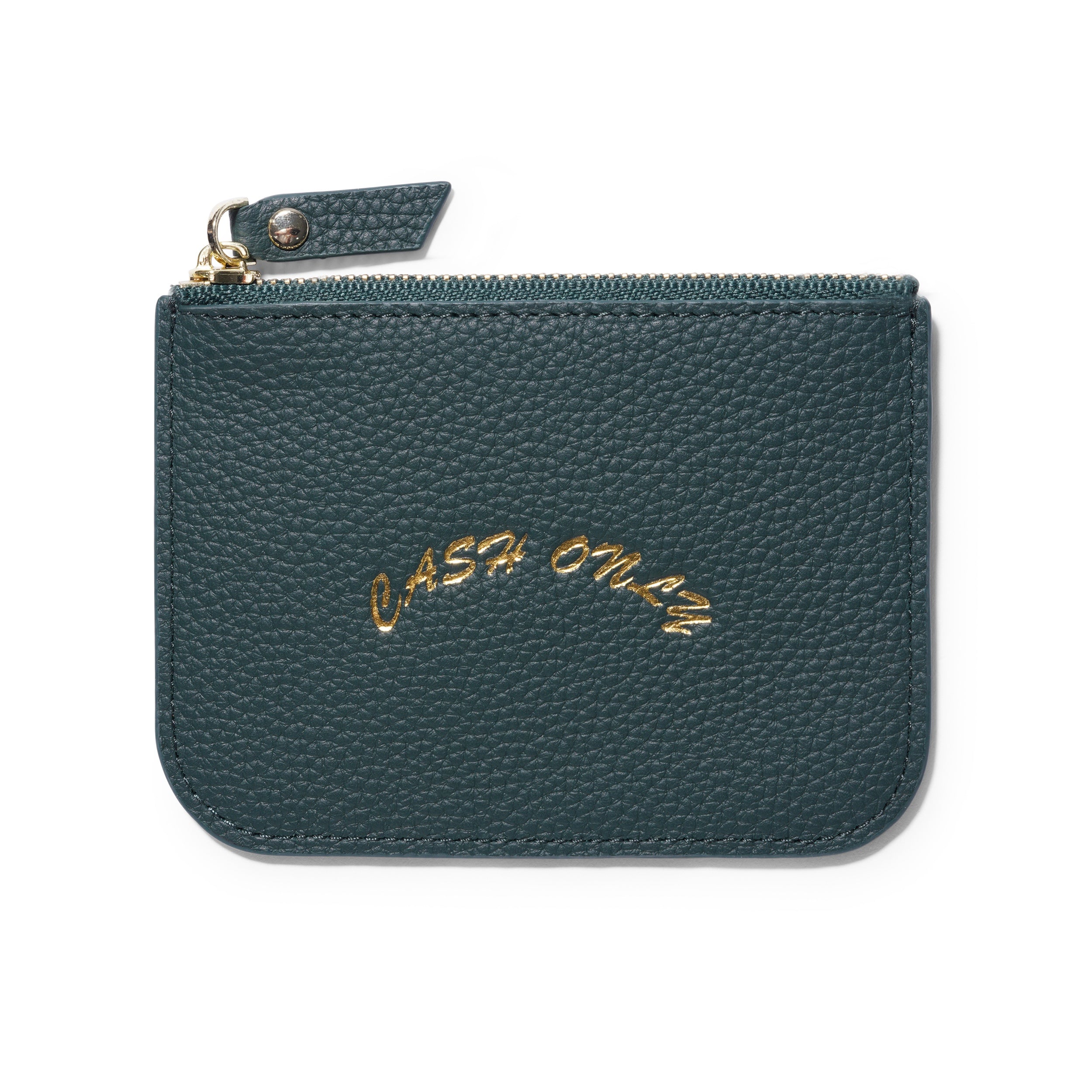Cash Only Leather Zip Wallet - Emerald – Cybercafé® Skateshop