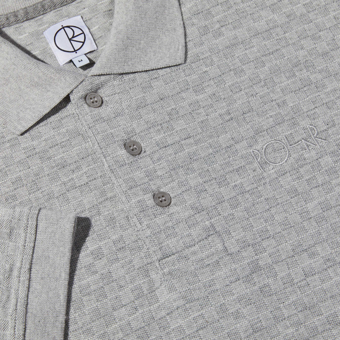 Checkered Surf Polo Shirt - Grey