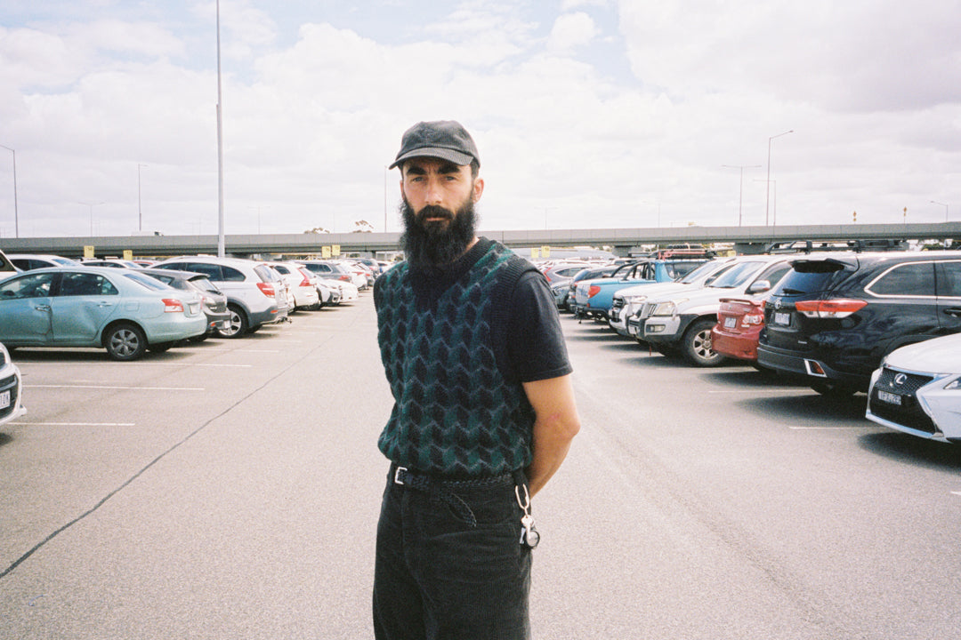 Zig Zag Knit Vest - Black / Dark Teal