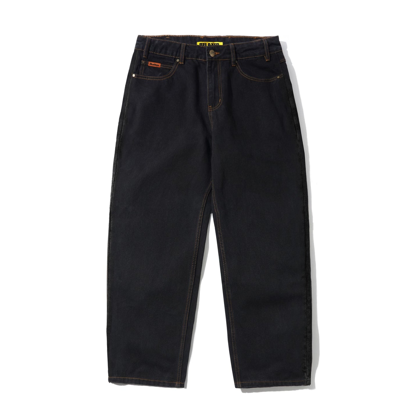 Relaxed Denim Jeans - Washed Black