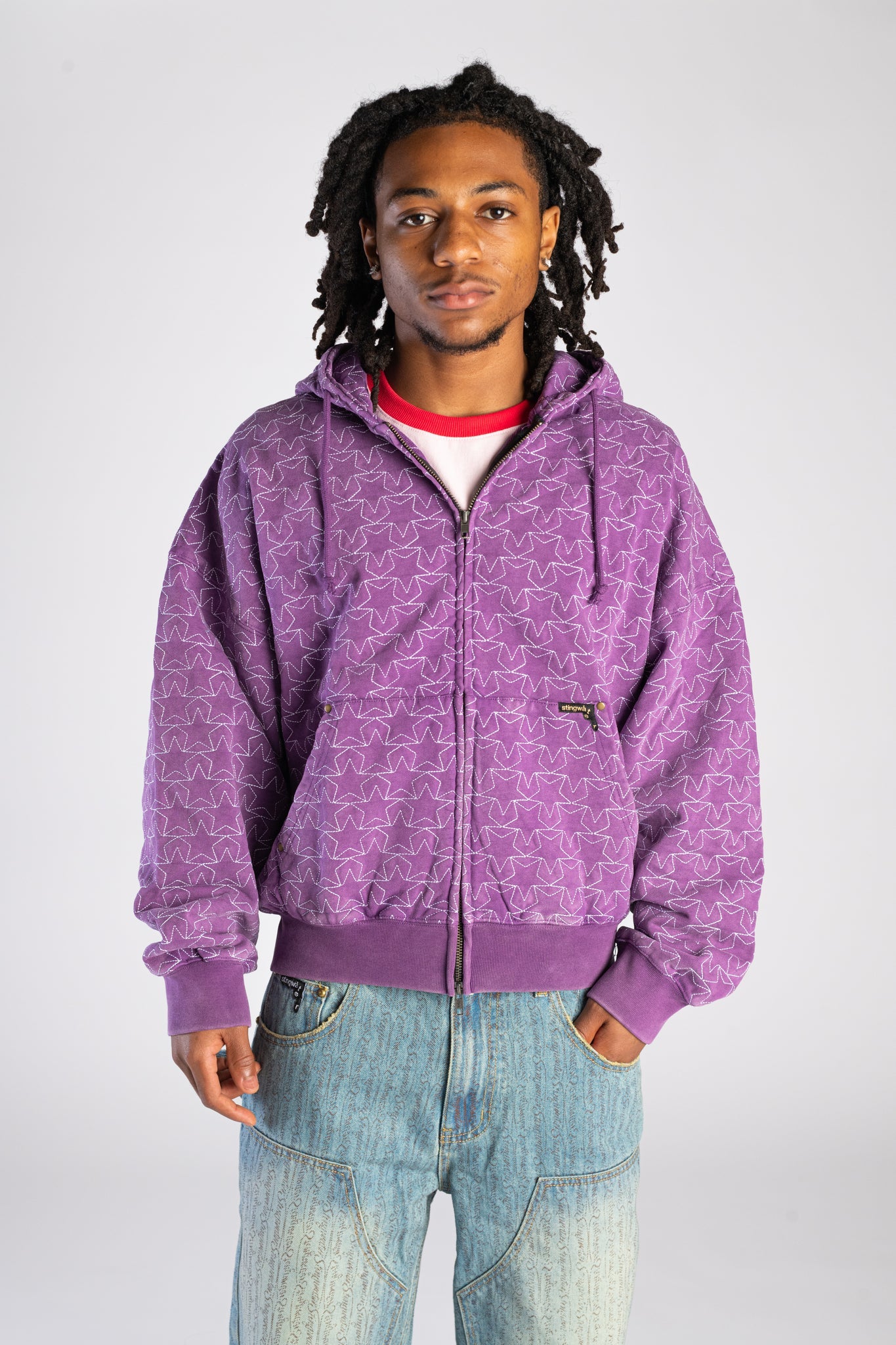 All Star Zip Up Hoodie - Acid Purple