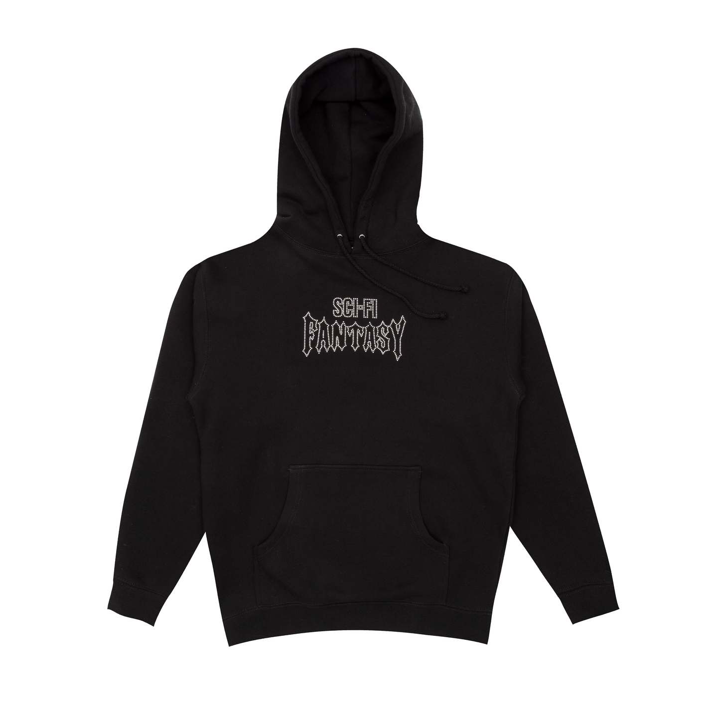 Biker Studded Hoodie - Black