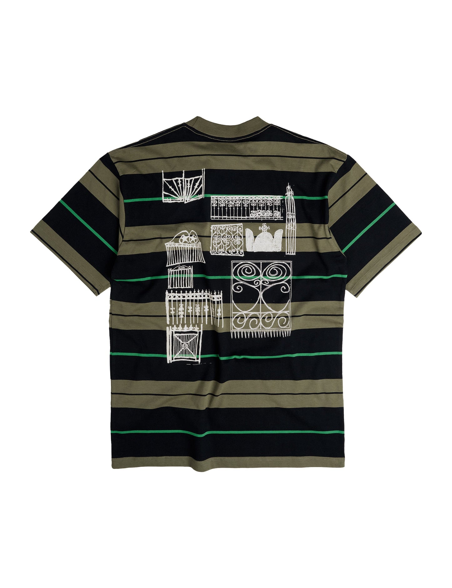 Fences Tee - Green Striped