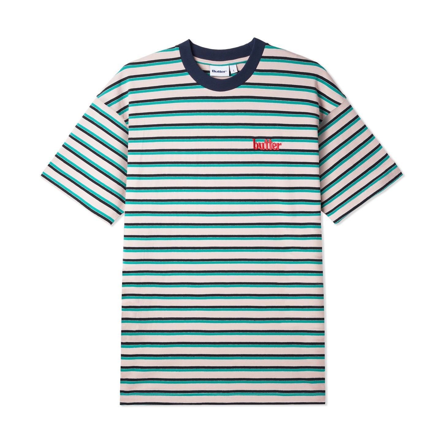 Thomas Stripe Tee - Peach / Green / Black