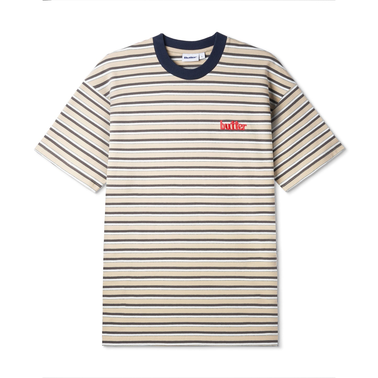 Thomas Stripe Tee - Tan / Brown / White