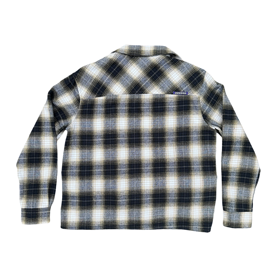 Plaid shirt with a collar on a white background