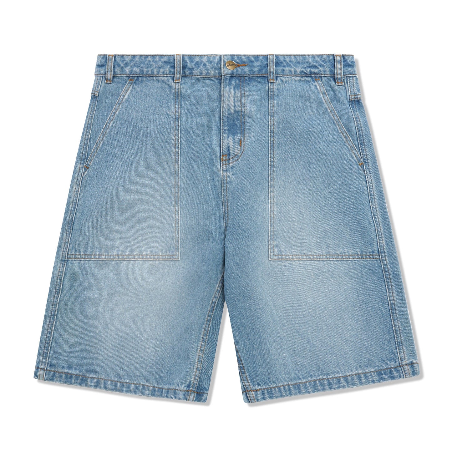 Patch Pocket Denim Shorts - Faded Blue