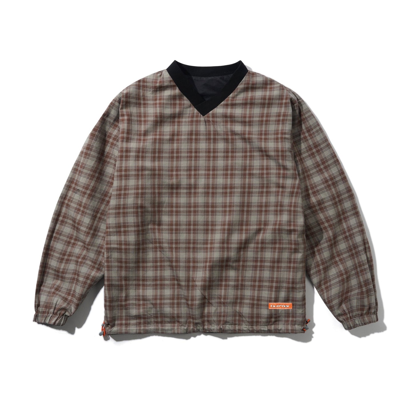 Reversible Dugout Pullover Crewneck - Black / Stone Plaid