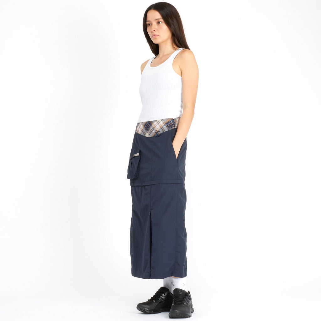 dime mtl skirt tech plaid navy blue model