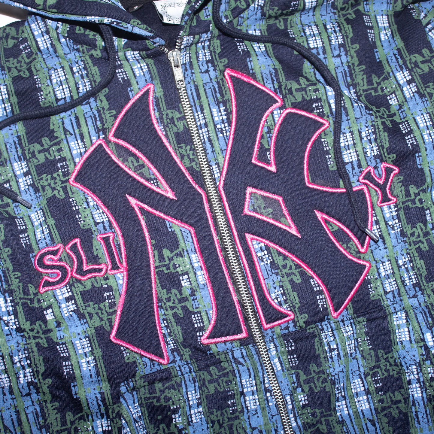 Yankees Bootleg Zip Hoodie - Navy