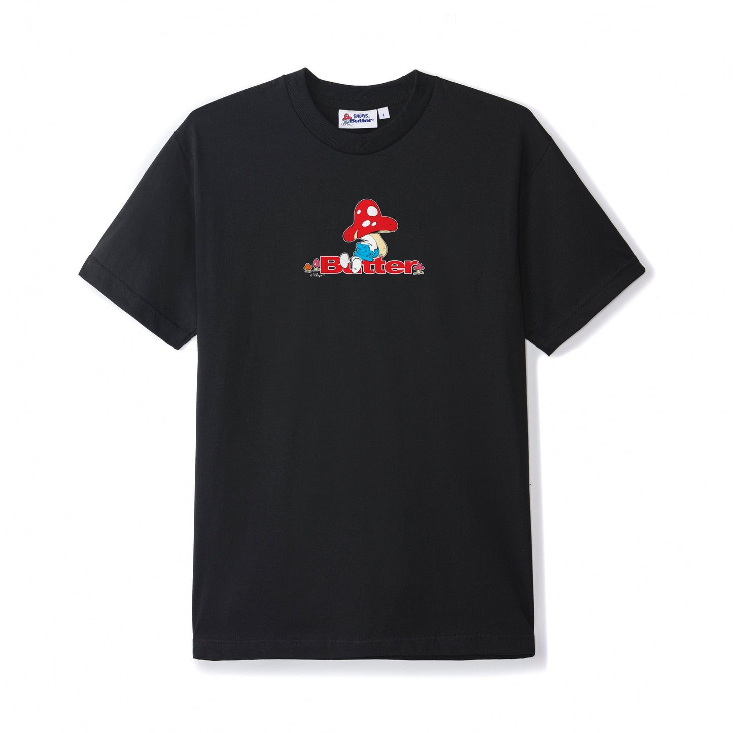 Butter x Smurfs Lazy Logo Tee - Black