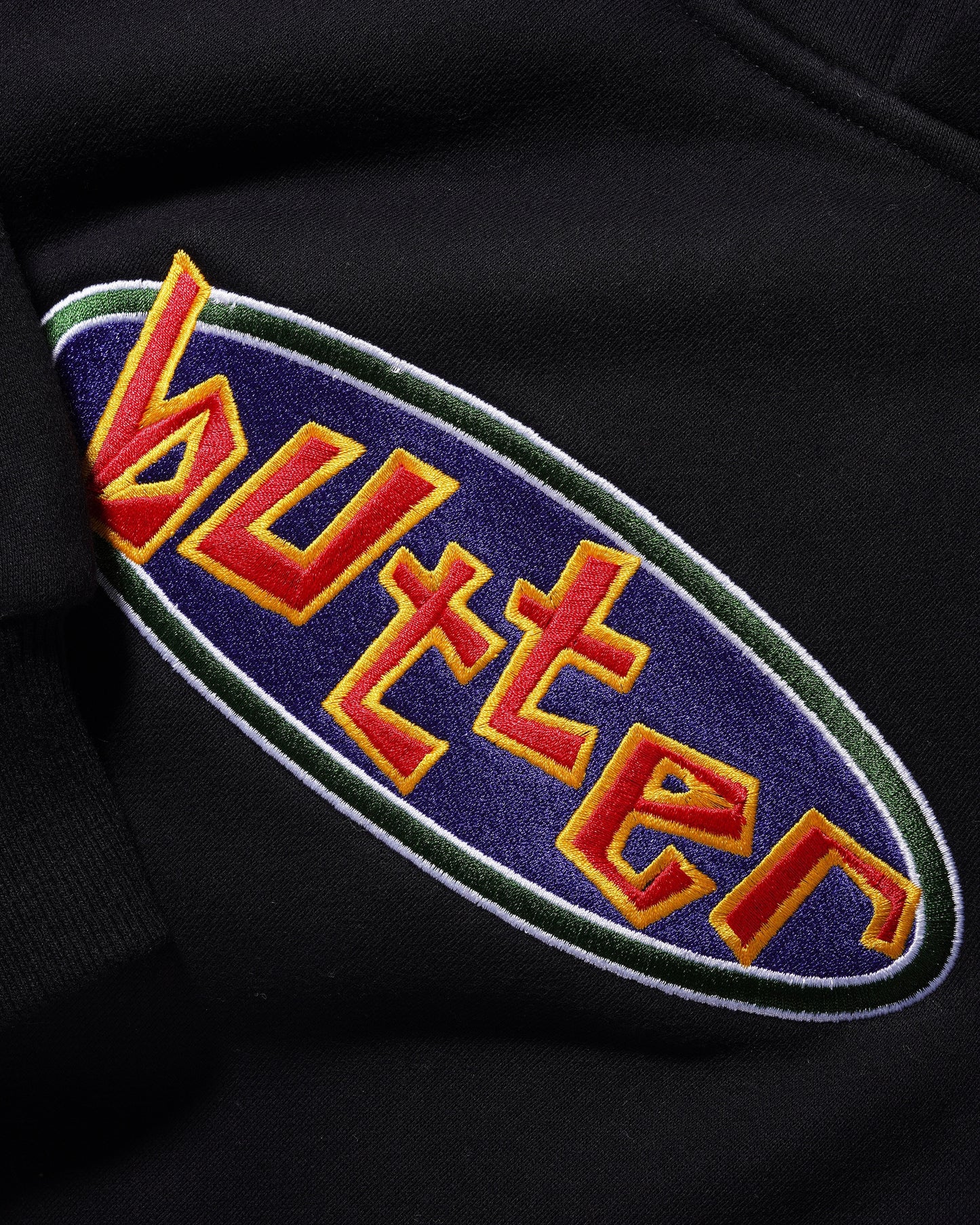 Scattered Embroidered Hoodie - Black