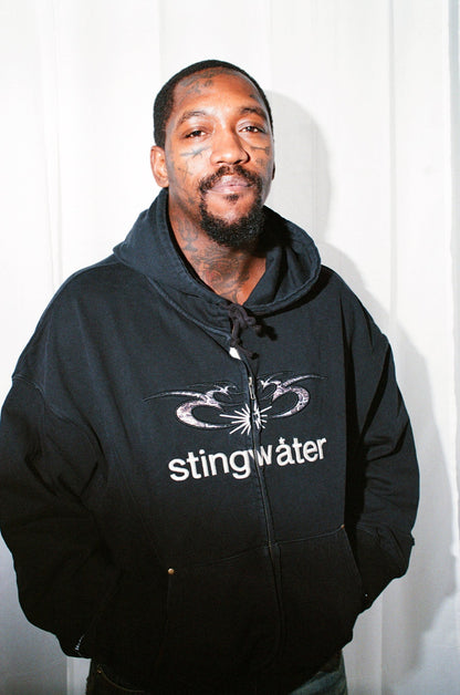 Moses Snake Zip Up Hoodie - Faded Black