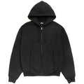 Cursive Applique Zip Hood - Washed Black