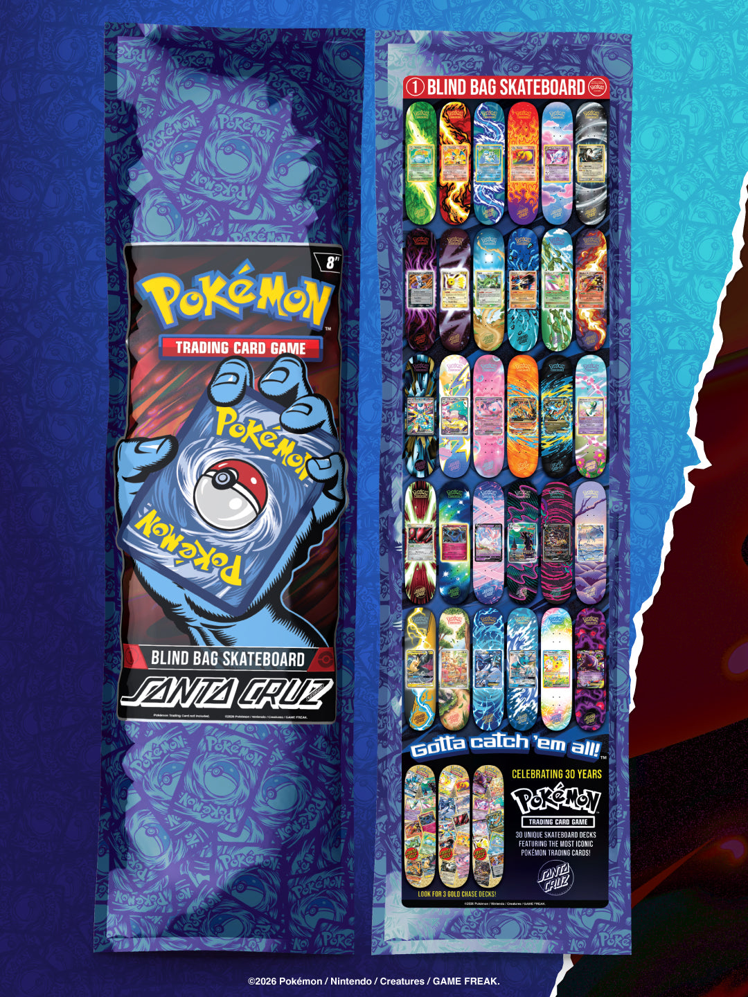 Santa Cruz Skateboards X Pokemon 2026 Skateboard Deck Blind Bag