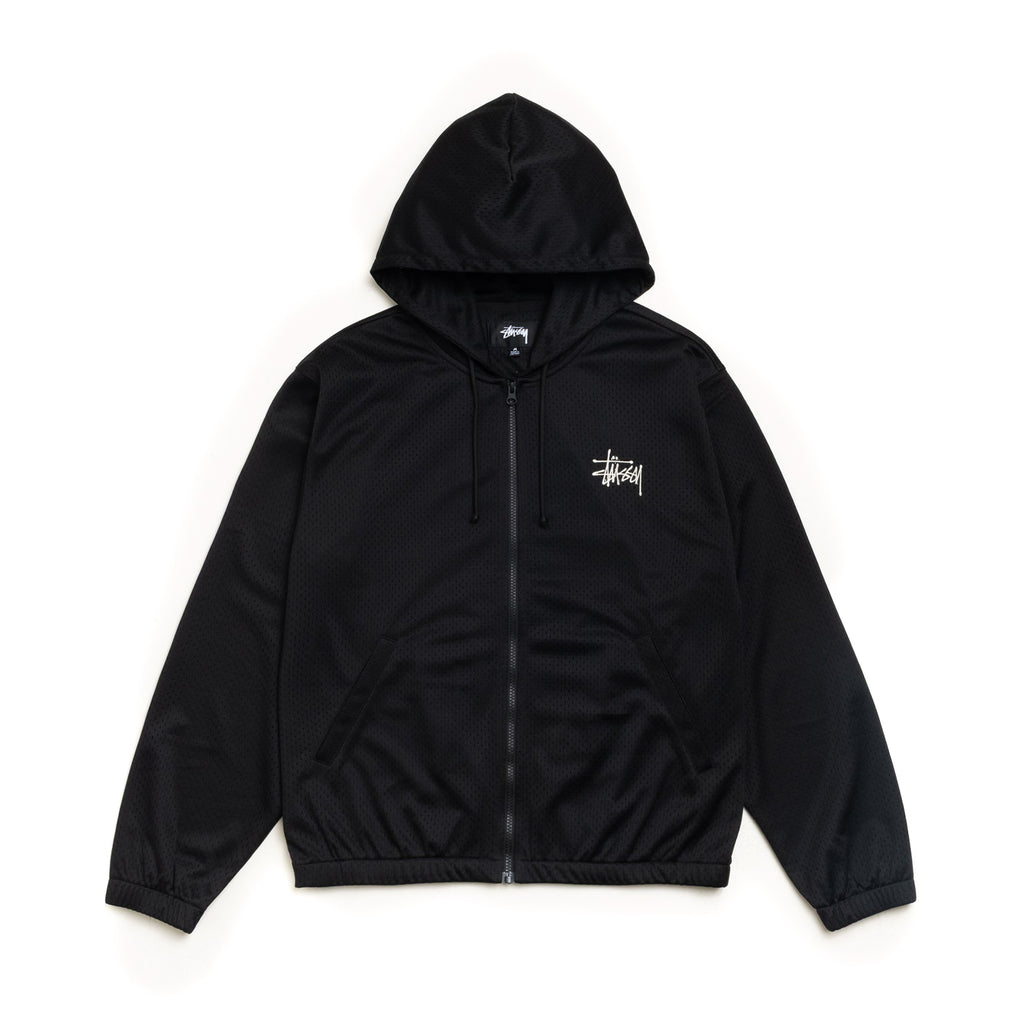 Athletic Mesh Zip Hood - Black
