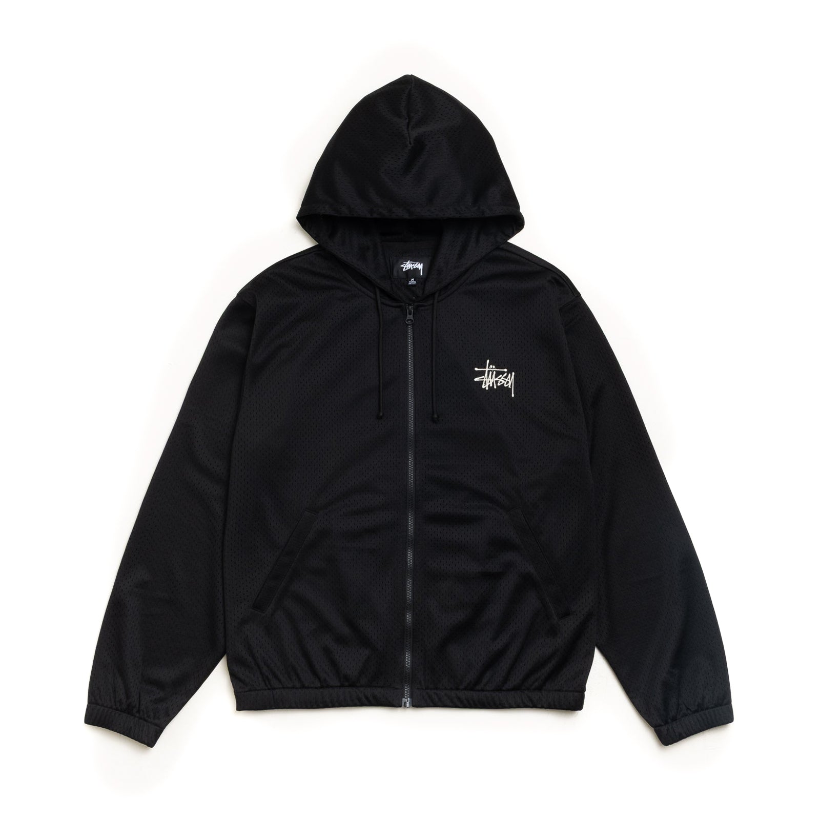 Athletic Mesh Zip Hood - Black