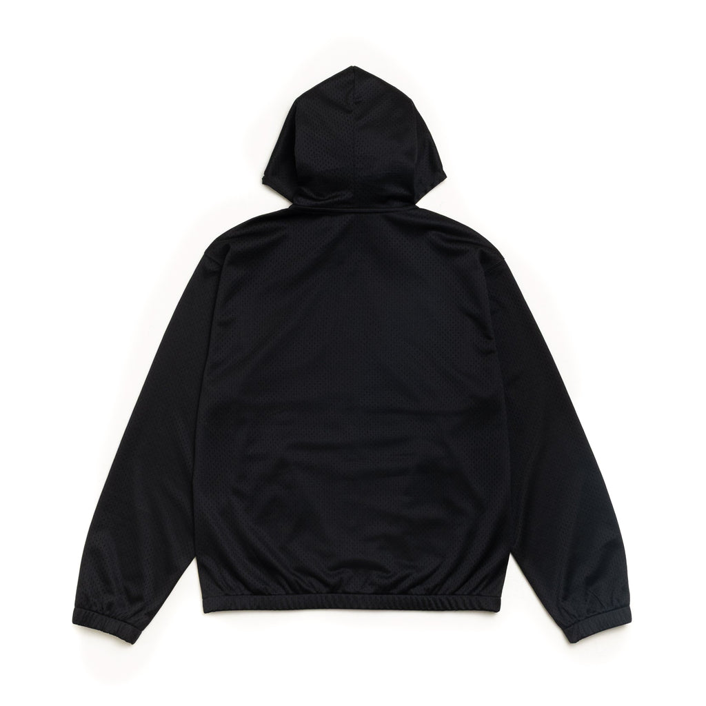 Athletic Mesh Zip Hood - Black