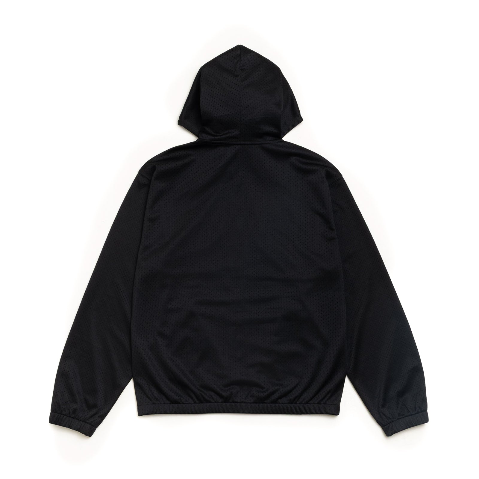 Athletic Mesh Zip Hood - Black