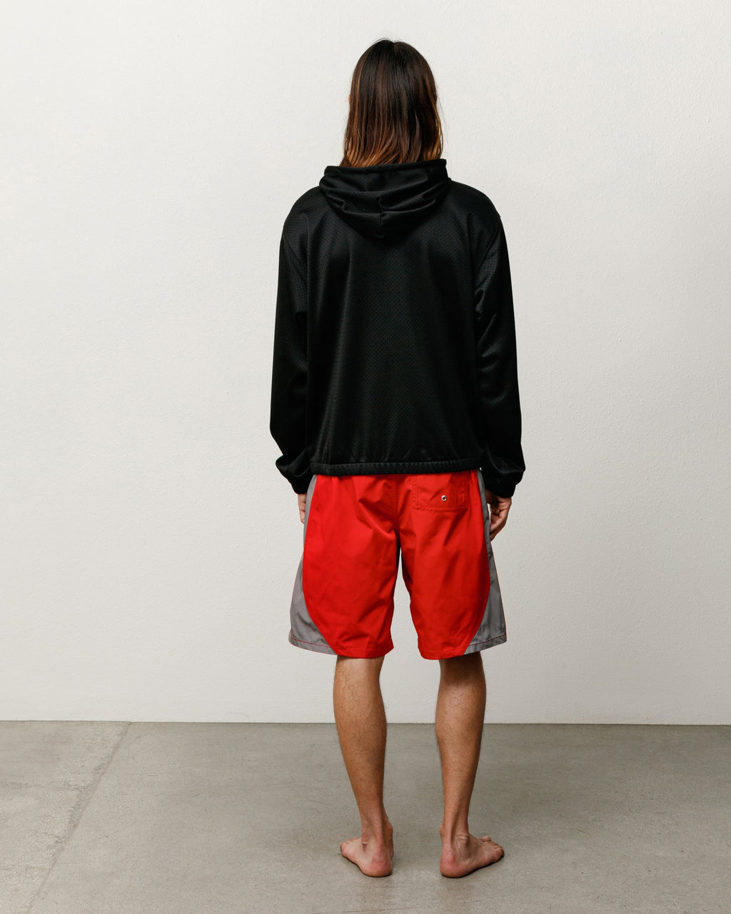 Athletic Mesh Zip Hood - Black