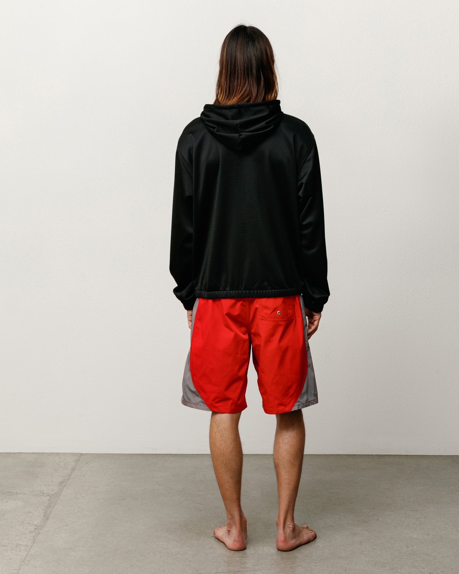 Athletic Mesh Zip Hood - Black