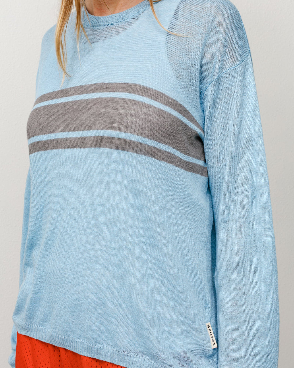 Striped Long Sleeve Sweater - Blue
