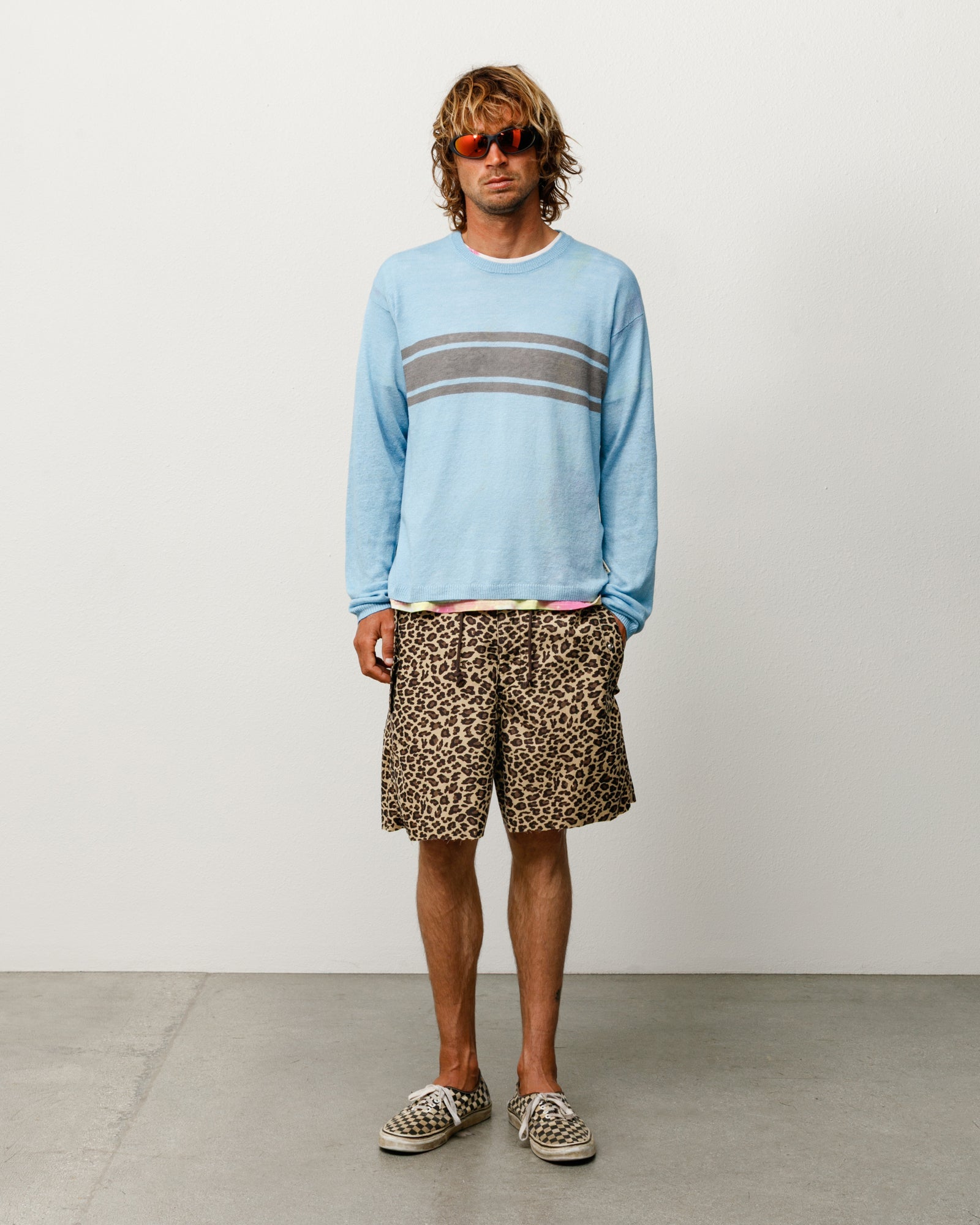 Striped Long Sleeve Sweater - Blue
