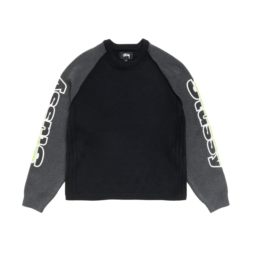 Two Tone Raglan Sweater - Black