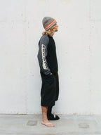 Two Tone Raglan Sweater - Black