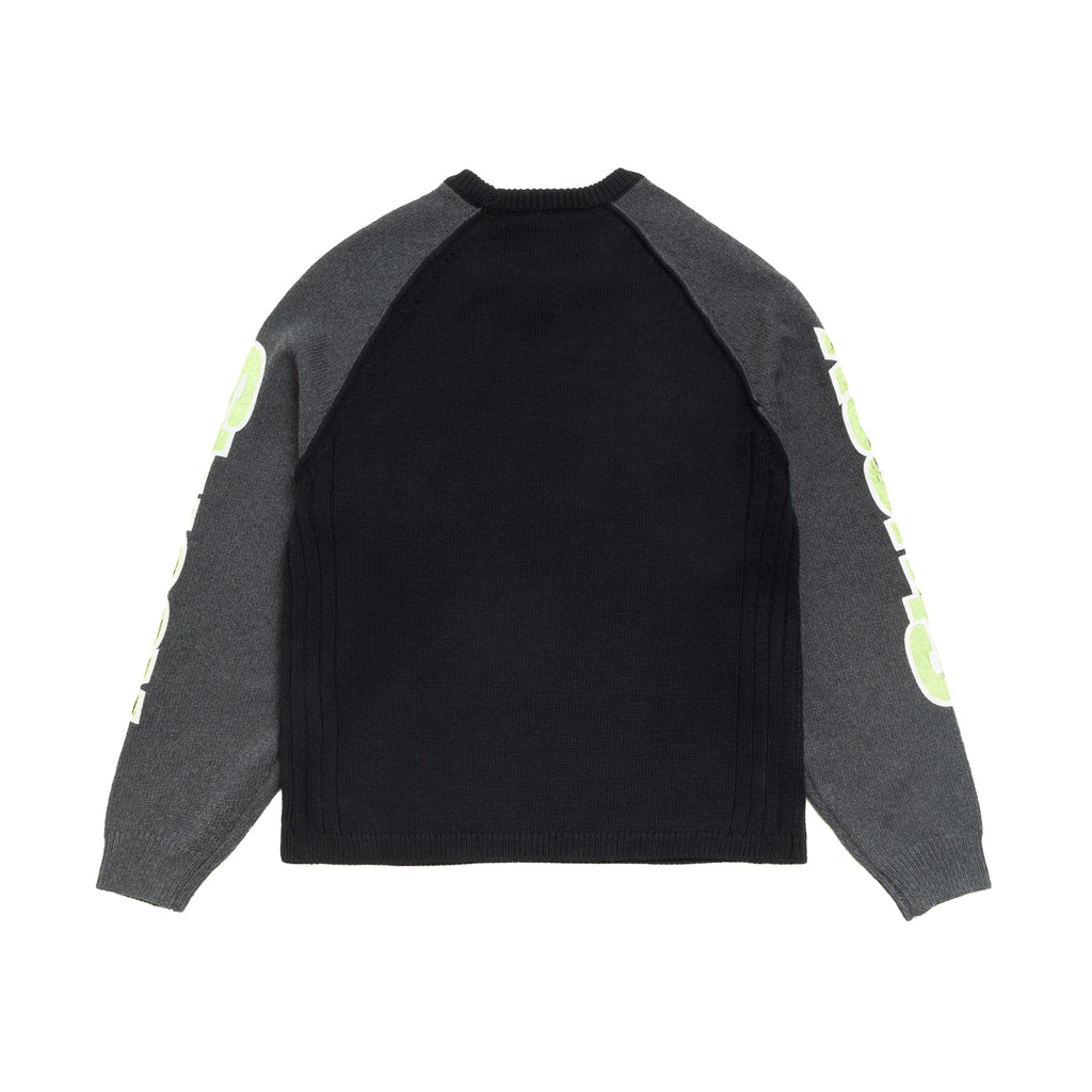 Two Tone Raglan Sweater - Black